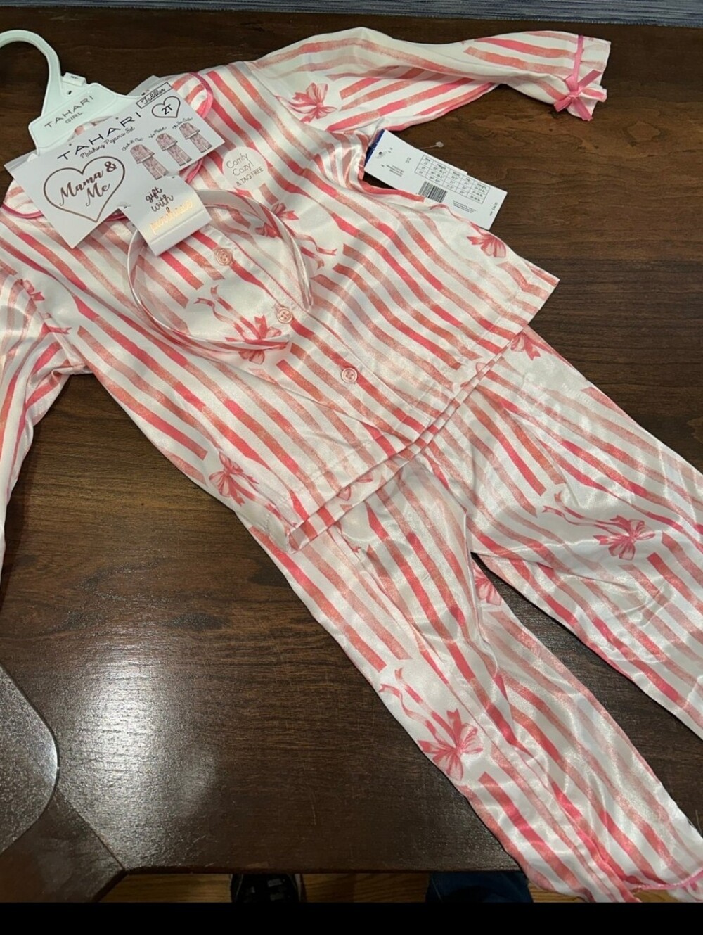 Tahari Striped Floral Girls Pajama Set